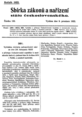 Vyhláška 351/1922 Sb.